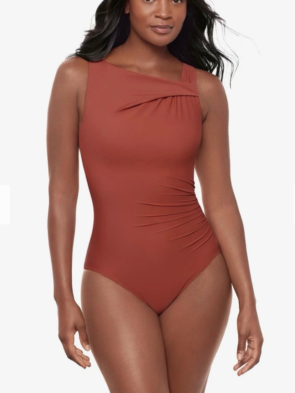 Miraclesuit Rock Solid Avra Underwire One-Piece Swimsuit Terra Size - 12